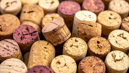 Close-up view of many wine corks