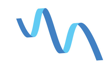 Blue flat ribbons isolated on white background. Ribbon banner vector illustration. Holiday lace.