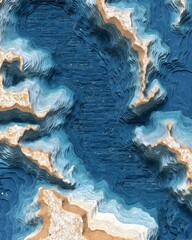 Abstract Blue Ocean Waves Design