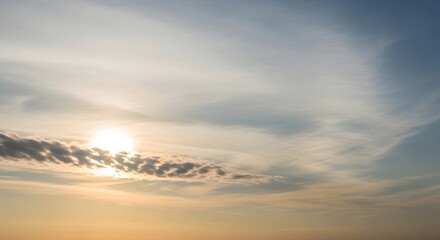 Fototapeta premium Sunlight filtering through thin clouds symbolizing ozone protection
