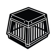 Zoo Keeper element isolated animal crate on white background