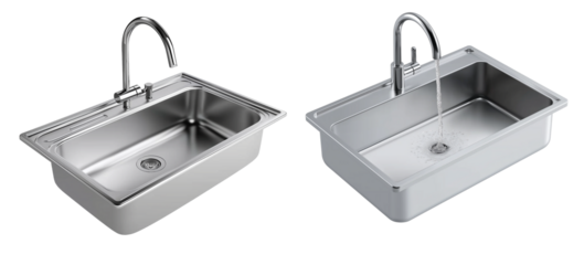 Stylish Double Bowl Sink and Faucet, Contemporary Kitchen Design