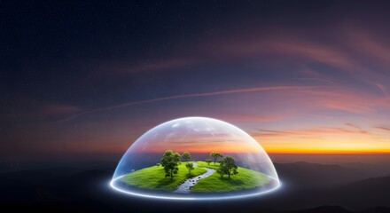 Night to morning symbolizing environment preservation