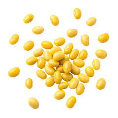 yellow beans on white background isolated