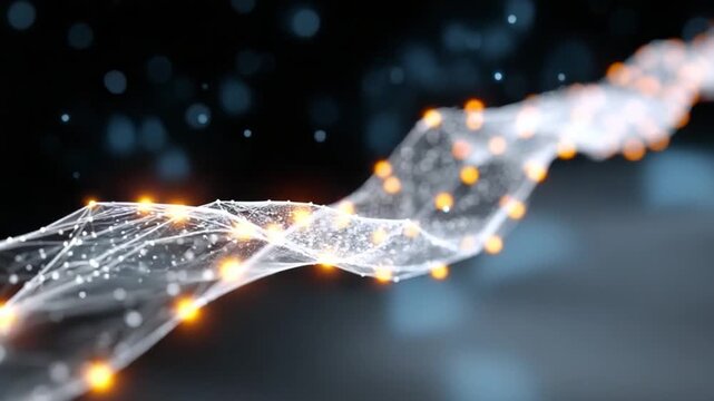 Abstract Network Connection: A vibrant, abstract depiction of interconnectedness, featuring a flowing network of luminous nodes and pathways.