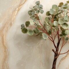 Eucalyptus Leaves on a Stone