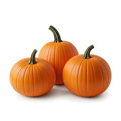 Obraz premium Three pumpkins isolated on white background