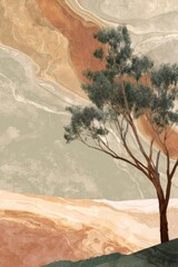 Abstract Tree in Artistic Landscape