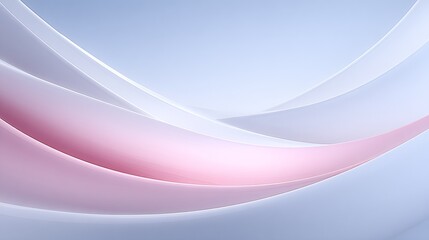 Fototapeta premium Smooth overlapping pink and white waves create a gentle abstract composition.