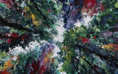 Vibrant Abstract Forest Scene