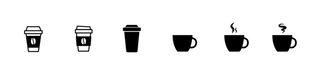 Cofee cup icon flat. Vector illustration symbol and bonus pictogram

