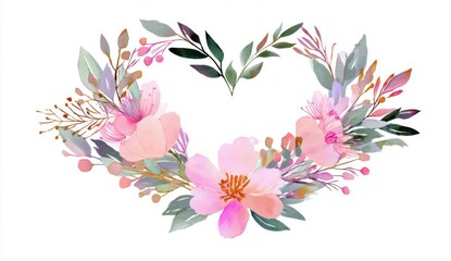 Heart-shaped floral wreath