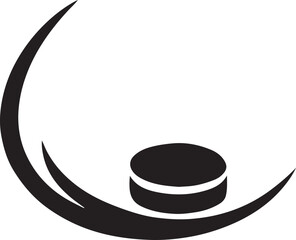 Ice hockey logo icon with swoosh design