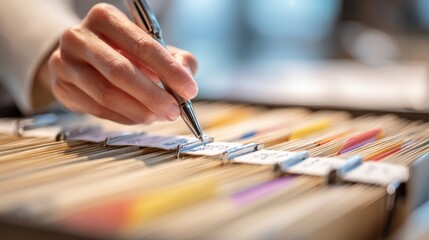 First-Person View of Hands Labeling Document Folder for Organization