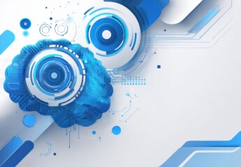 Abstract digital art, futuristic design, layered elements