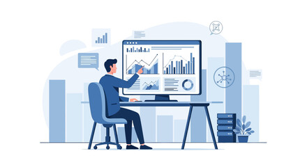 Data analysis and reporting visualization for strategic business decisions and growth optimization