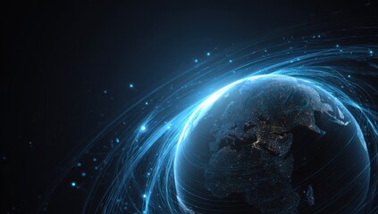 Digital Earth, glowing network