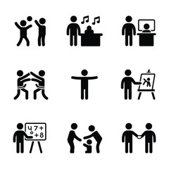 Fototapeta premium Activities and interactions icon set