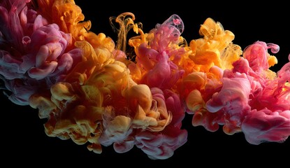 Abstract ink swirling in vibrant colors