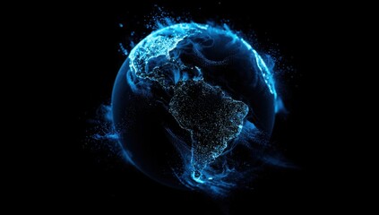 Abstract globe, light trails