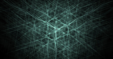 An abstract artistic representation of interconnected network, evoking sense of the complex structure and hidden connections with light effects.