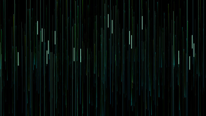 Abstract, elegant lines cascade downwards, creating a dynamic visual of digital rain. The minimalist style, creates an evocative digital texture. 