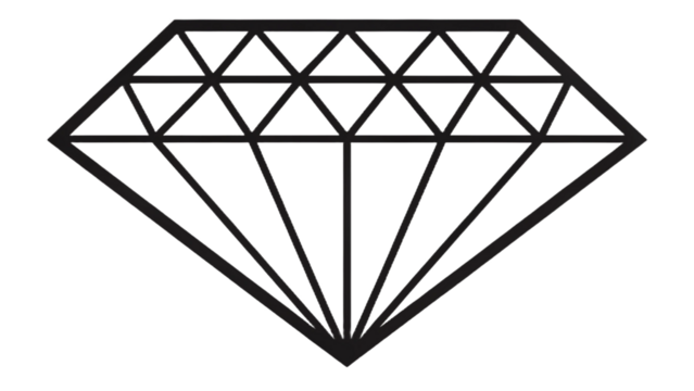 A graphic illustration of a diamond shape with internal geometric lines on a black background plain design - Powered by Adobe