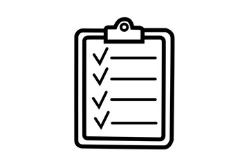 Vector illustration of a list icon with lines accompanied by checkmarks. Represents completed tasks, checklists, organization, productivity, approval, and planning. A simple and modern style, ideal fo