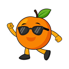 Groovy Orange Sunglasses, Dancing Cartoon Vector Art 1.eps 