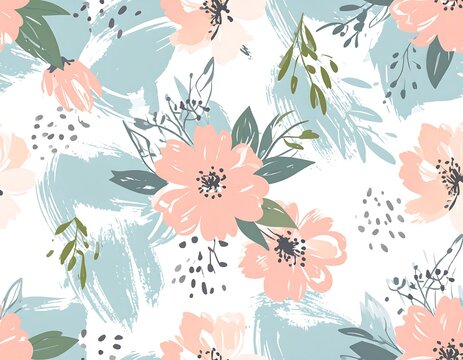 Floral abstract seamless pattern