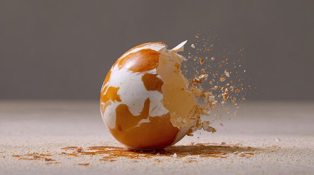 Cracked egg, world map design, exploding shell