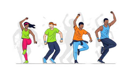 Vector Illustration of Woman Silhouette Jumping, Dancing, and Playing Tennis – AI EPS PNG