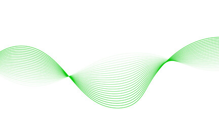 Green Wave Lines on White Background