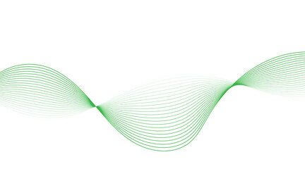 Green Wave Lines on White Background