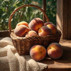 basket of peaches