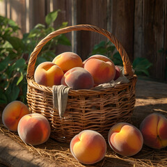 basket of peaches