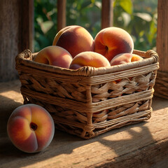 basket of peaches