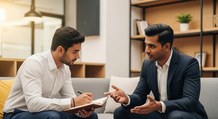 Business Meeting Between Two Men In a Modern Office Environment Setting