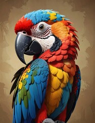 Obraz premium Close-up colorful parrot portrait