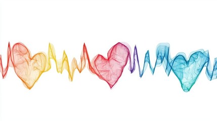 Abstract art depicting colorful heartbeats symbolizing love and connection in a vibrant, energetic style.
