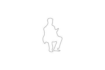 Sitting Man Outline Side View for Business and Corporate Design - Isolated 64x64 Vector Icon