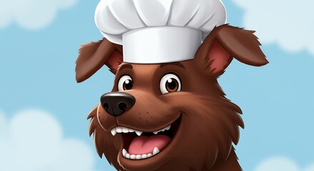 Cartoon dog chef