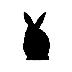 A clean, bold silhouette of a rabbit, perfect for various design projects.