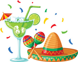 Festive Margarita Scene with Party Props