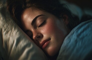 Peaceful Person Sleeping on Pillow