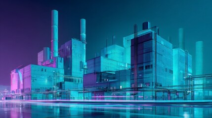 Neon Industrial Cityscape