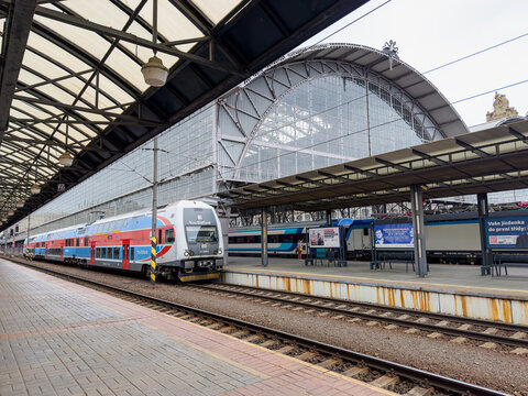 Prague, Czech republic - August 19, 2024. City Elefant of Czech Railways - Ceske Drahy.