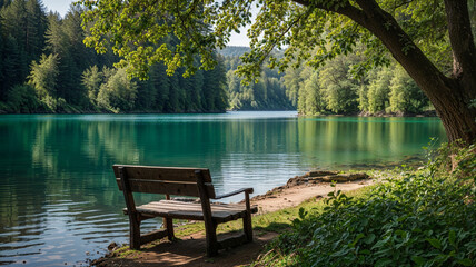 bench on the lake