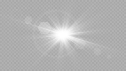 Obraz na płótnie Canvas Vector transparent sunlight special lens flare light effect. PNG. Vector illustration 