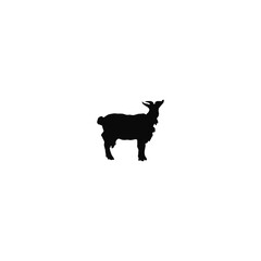 A clean, vector silhouette of a goat, perfect for branding, logos, children's books, or educational materials.